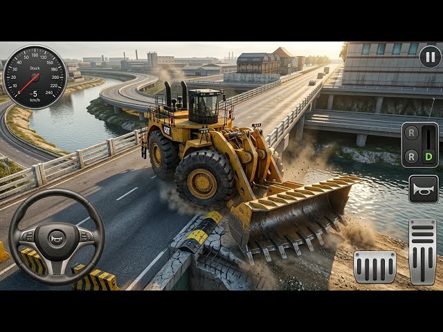 🚜 Caterpillar Wheel Loader Extreme Speed Breaker 😱 | BUSSID GAMEPLAY 
