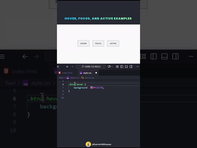 Hover, Focus, and Active Examples | CSS Hover Active Focus | CodeMinds