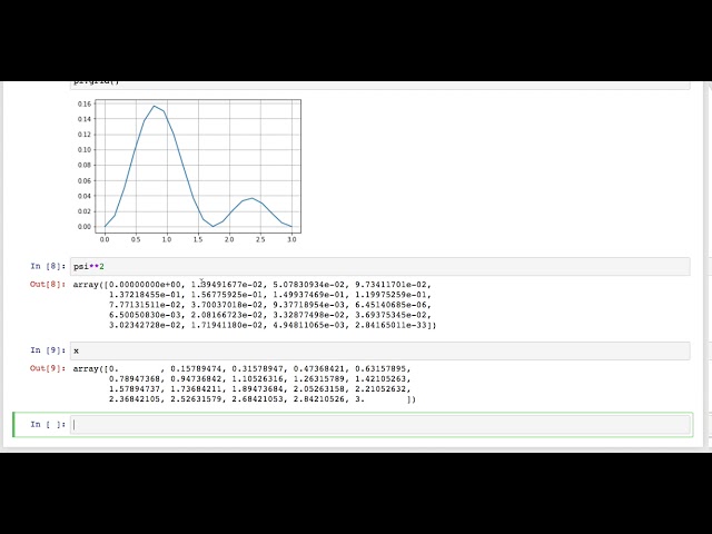 Wavefunction in a numpy array to expectation value