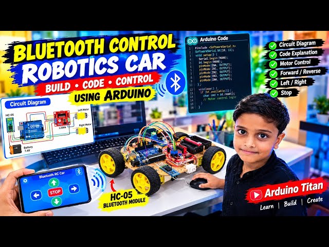 Arduino Bluetooth Control Car | Robotics Car Project + Code & Wiring