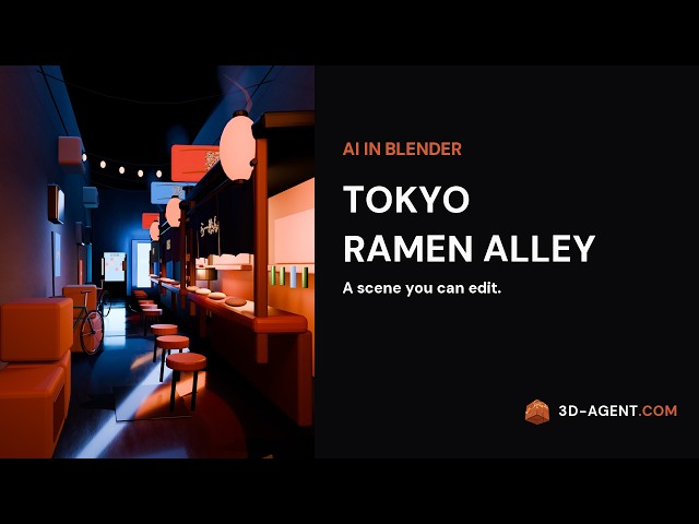Blender AI built a Tokyo ramen alley, then a camera tour