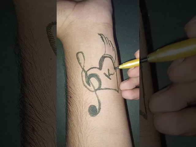 Heartbeat Of Music Tattoo Design 😮 #shorts #shortsfeed #sketchandfold #tattoodesign