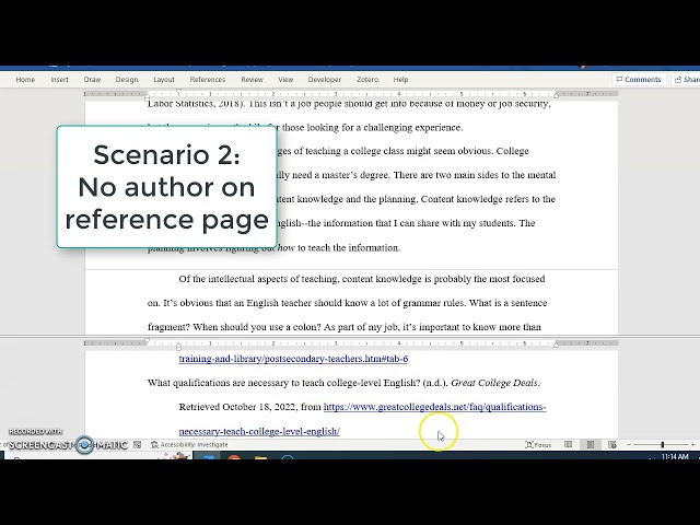 APA in-text citation with no author