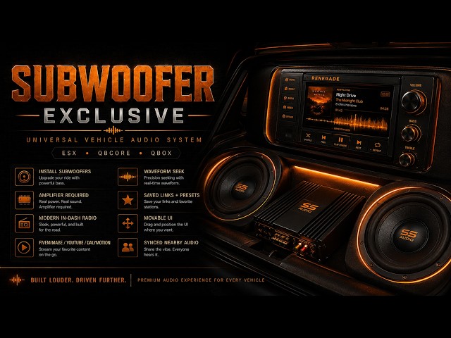 Subwoofer Script | ESX, QBox, QB-Core | FiveM Script by Renegade Scriptz