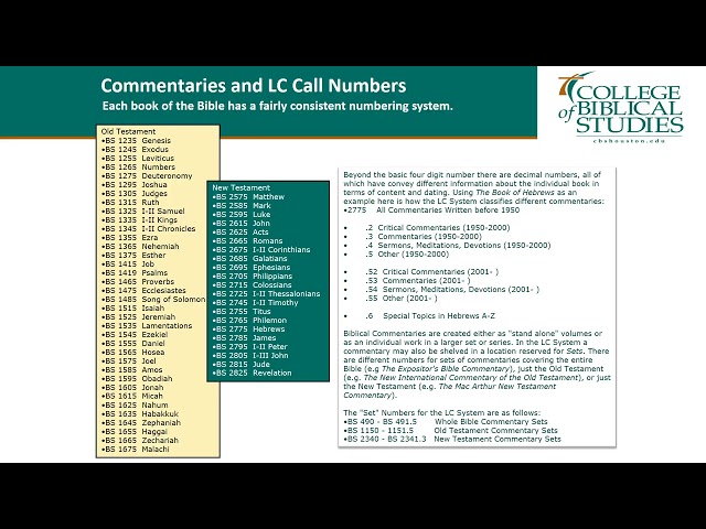 Library of Congress Classification System Tutorial