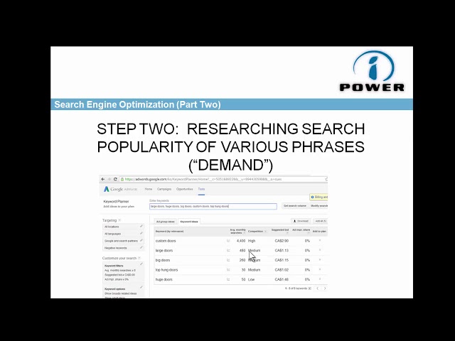 Lesson Five: Search Engine Optimization (SEO) - Part II