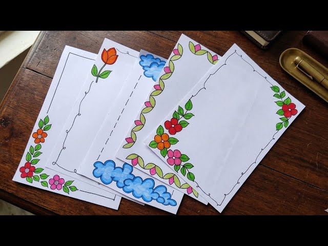 5 Border Design for School Project/ Simple File Decoration ideas 