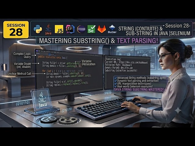 Session 28 Topic String continue and substring in java selenium