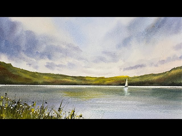 Atmospheric Watercolour Landscape Tutorial - No Drawing Required!