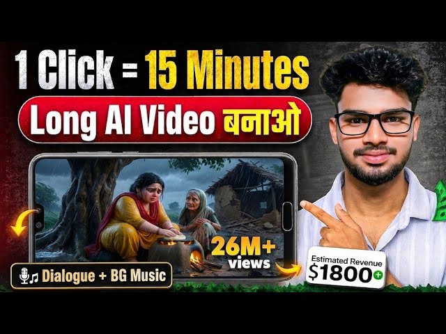 1 Click में 15 Minutes की Long AI Video बनाओ 😱 | AI से Long Video कैसे बनाएं