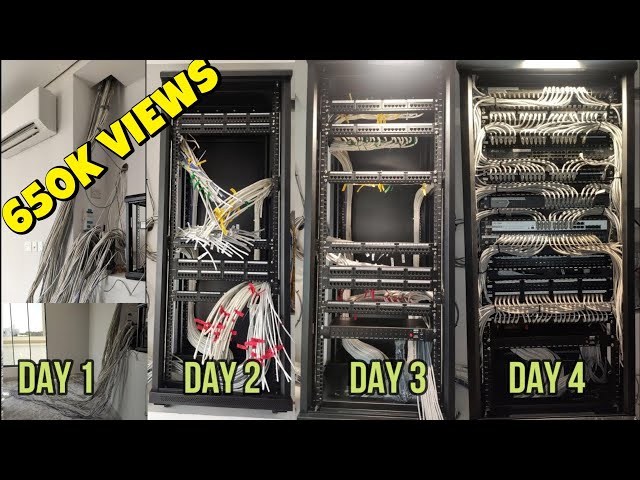 Installation Network data Server Rack And cable management 27U cabinet Best Setup For Office or home
