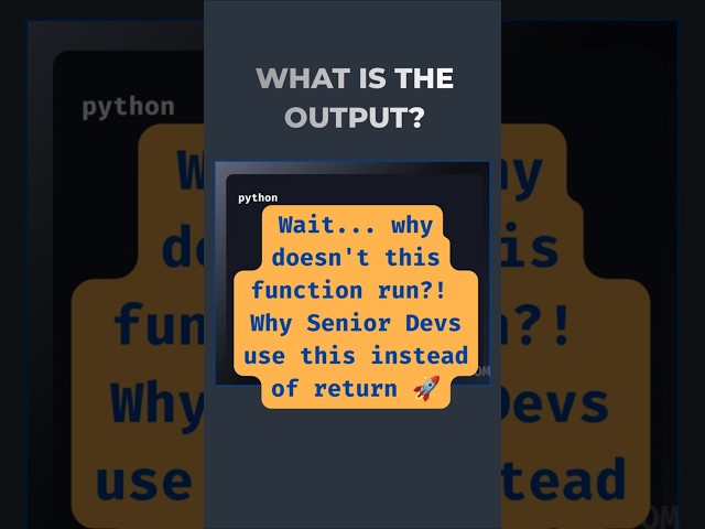 Why This Python Function REFUSES to Run 🛑#pythoninterviewquestions #pythonforbeginners #programming