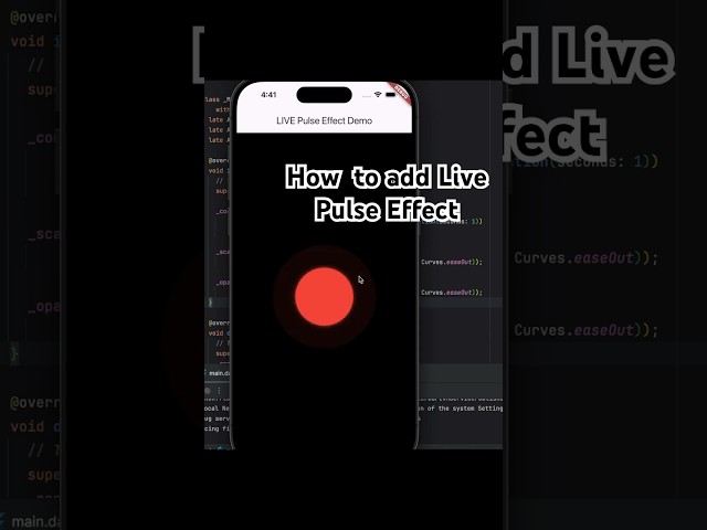 Flutter Pulse Animation for Live Status #coding #flutter #animationtutorial #shorts #animation