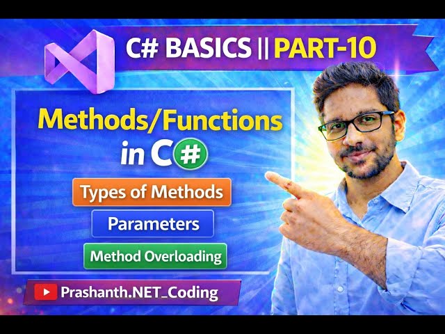 Methods/Functions in C#  in Hindi & English || C# Basic Part-10⁨ ⁨ ⁨⁨@Prashanth.NET_CodingC#csharp
