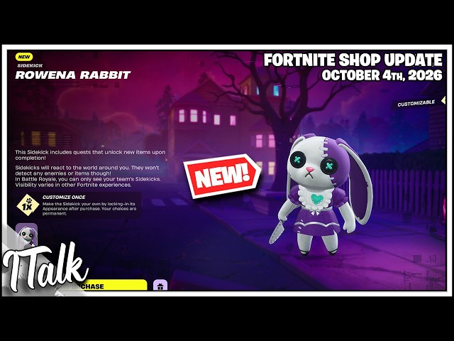 Fortnite Shop *NEW* ROWENA RABBIT PET & MORE! [October 4th, 2026] (Fortnite Chapter 7)