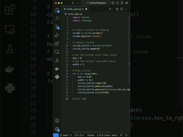 beautiful animation in Python turtle 👍 #shorts #coding #programming