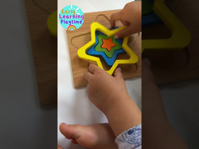 Star Puzzle Activity with 3 year old #toddlerlearning #colors #preschoollearning