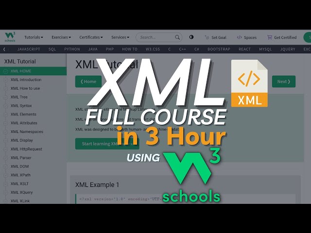 W3Schools XML Full Course in 3 Hours | Learn XML using W3Schools