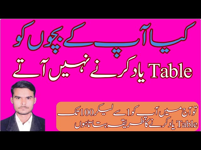 Table Trick from 1 to 100 by Maqbool Hussain | Maqboolitech | Learn Table 1 to 100