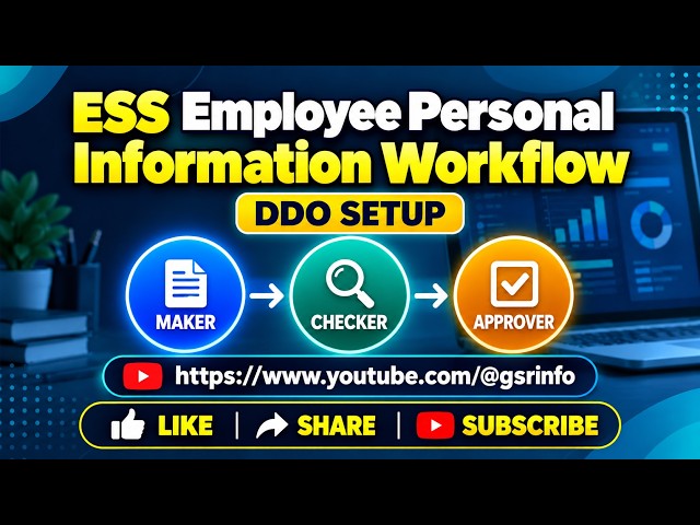 ESS Employee Personal Information Workflow | DDO Maker, Checker, and Approver Setup in NIDHI