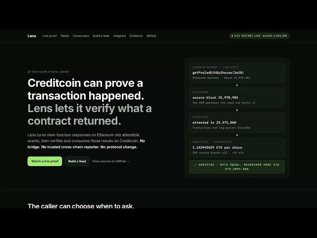 Lens - Verified Cross Chain Contract on Creditcoin