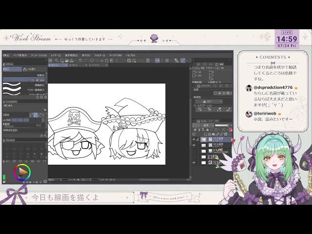 【お絵描き配信／一部AI利用】本調子じゃないけど線画がやりたいんだ