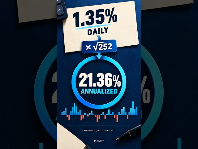 See How 1.35% Daily Volatility Becomes 21.36% | Pineify #Shorts #tradingview #aitrading #stock