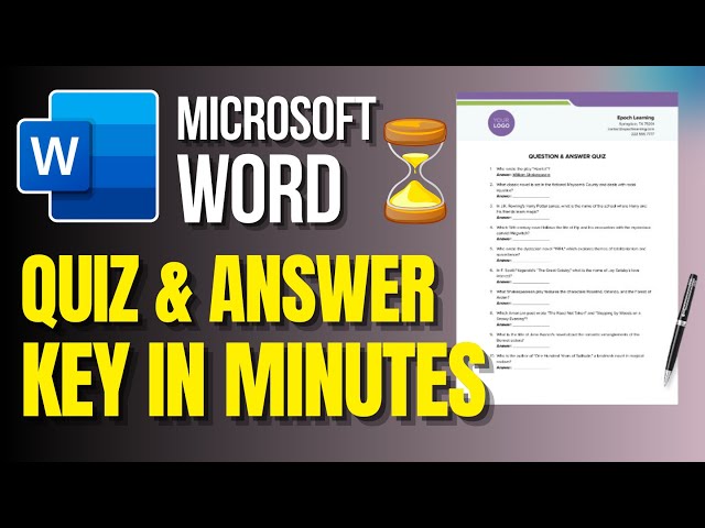 Microsoft Word | Design a Quiz And Answer Key In Minutes