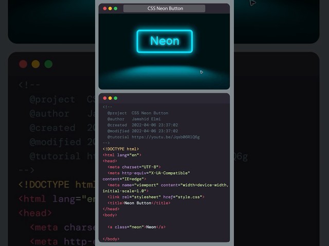 CSS Neon Button #CssButton #CssNeonButton