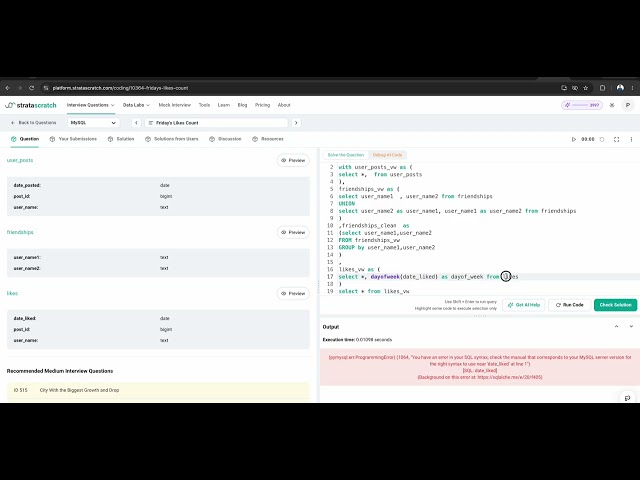 Meta SQL Interview | Friday's Likes Count | StrataScratch 10364