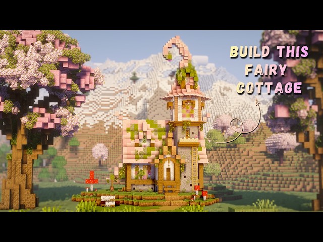 Minecraft: How To Build an Overgrown Fairy Cottage | Fantasy House Relaxing Tutorial