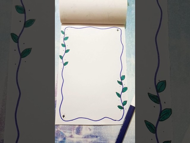 Easy page border design ideas 💜 #shorts #youtubeshorts #ytshorts #frontpage #pageborderdesign