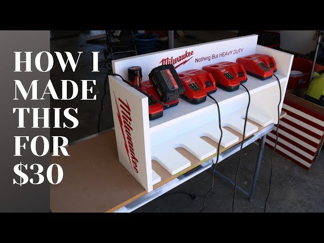 Power Tool Storage Cabinet. How I made this Milwaukee Tools Storage Cabinet For Under $30. TUTORIAL!