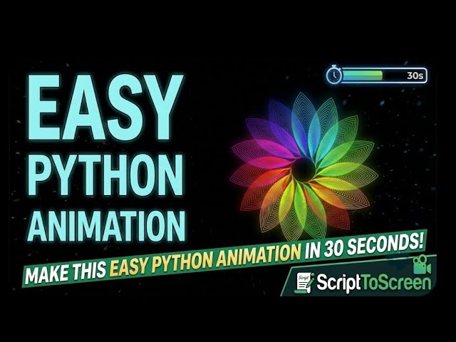 Make this easy animation in 30 second using Python. 💪🏻💀 #python #animation #viral #scripttoscreen 