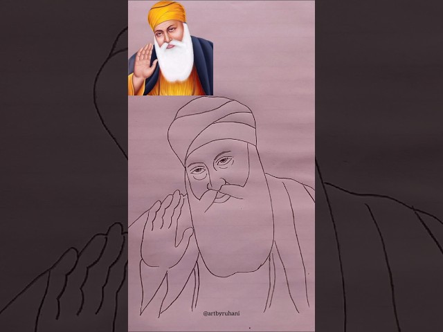 Easy guruanakdevji drawing #waheguruwaheguruji #art #pencildrawing #gurugobindsinghji #punjab