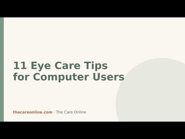 11 Practical Tips to Ease Computer Eye Strain
