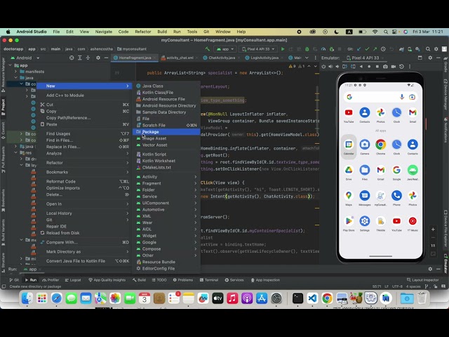 How to create a new java folder in main package on Android Studio