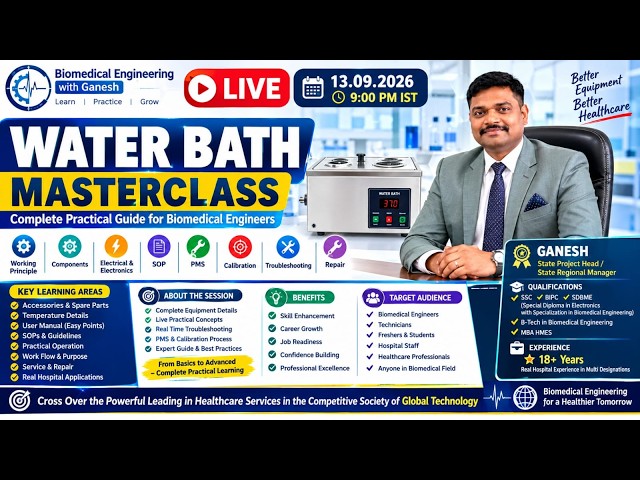 🔴 LIVE | WATER BATH MASTERCLASS | Working • Components • SOP • Troubleshooting | 13.09.2026