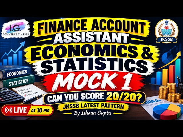 Statistics & Economics  - MOCK 1 - Best 20 MCQ  -JKSSB NEW EXAM PATTERN  - By Ishaan Gupta #jkssbfaa