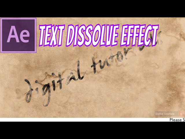 Text Dissolve Effect in Adobe After Effects|Tom Riddle's Diary Fade Out Effect