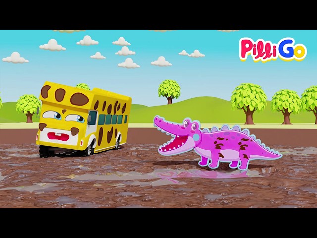 Wheels on the Bus 🚌🌈 | Colors of the Rainbow Song for Kids | Pilli Go | Nursery Rhymes and Kid Songs