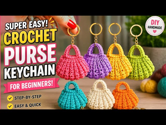 Easy Mini Crochet Purse Keychain Tutorial | Best Selling DIY Craft