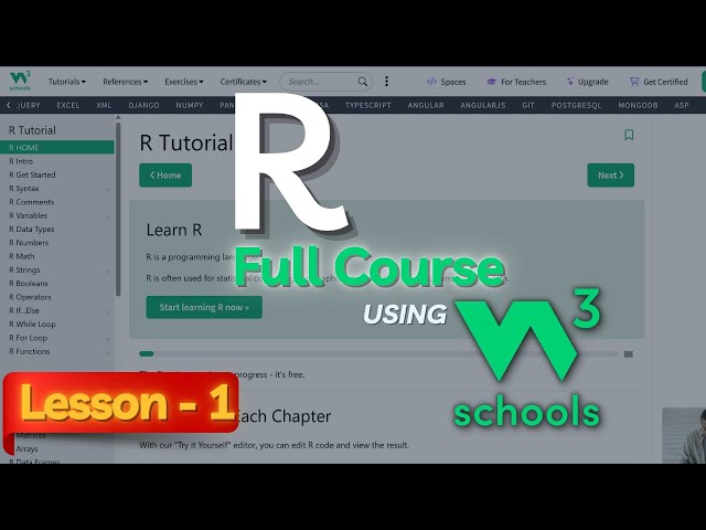 W3Schools R Programming Tutorial for Absolute Beginners (Part-1) | R Programming using W3Schools
