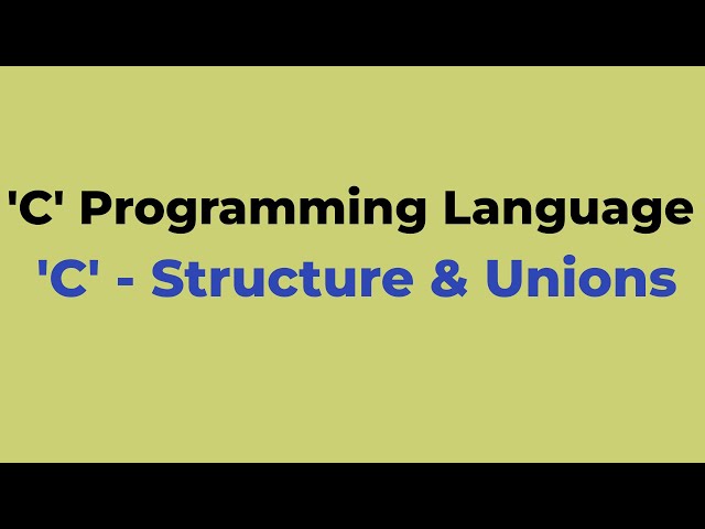 #C19  | C Structure & Union | C Programming language | Chiguru Academy | Tuition