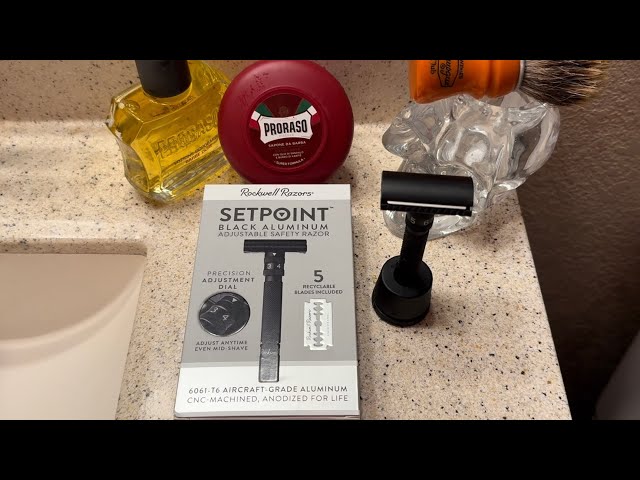 Rockwell’s New “SETPOINT” DE Razor, 1st use & Unboxing. Proraso Red & Semogue Brush.