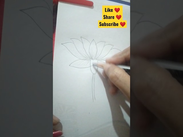 easy drawing of Lotus flower tutorial #art #drawing #craft #craftlove #creative #sketch #shorts