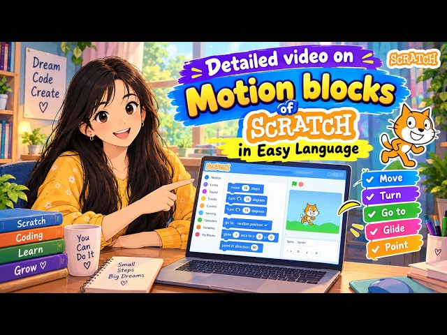 Detailed video on Motion blocks of Scratch #scratch #scratchcoding