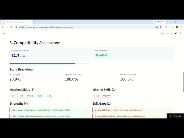 🚀 Intelligent Resume Analyzer 