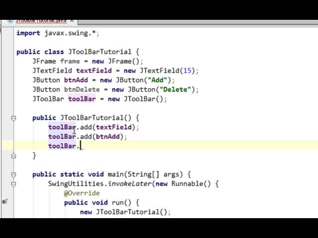 Java swing GUI tutorial #27: JToolBar