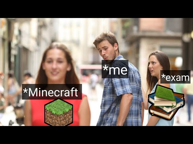 Me on Exam vs Minecraft